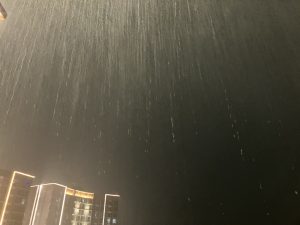 雨のジャカルタ。すごい勢いで降ります。